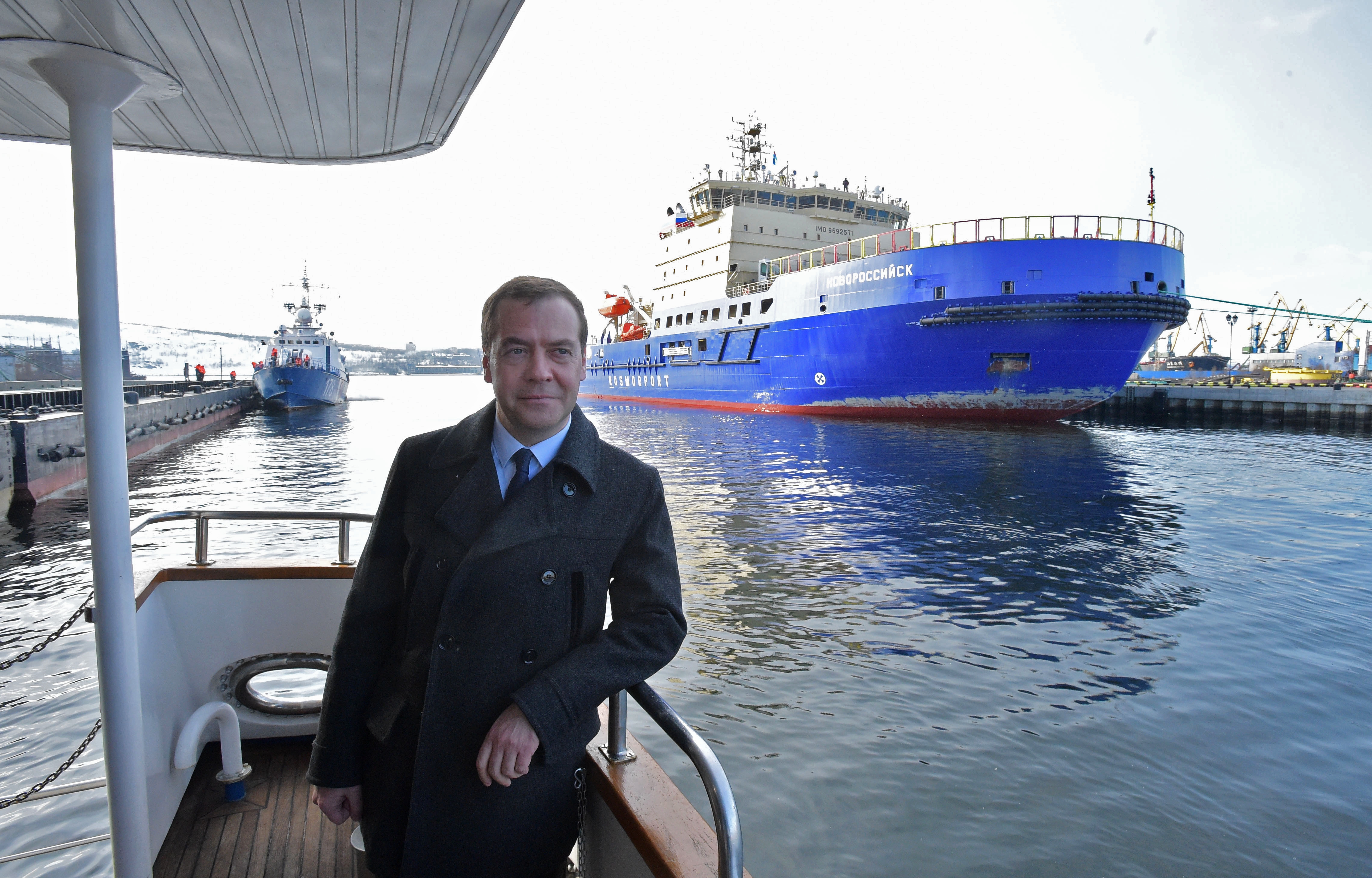 Russian Prime Minister Dmitry Medvedev visits Murmansk