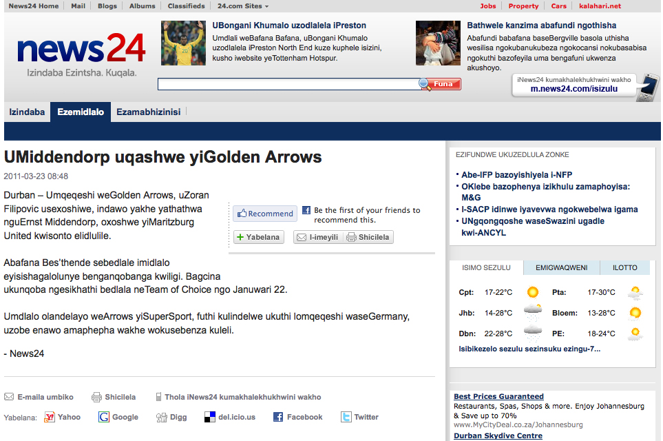 News24 throws its hat into the isiZulu ring