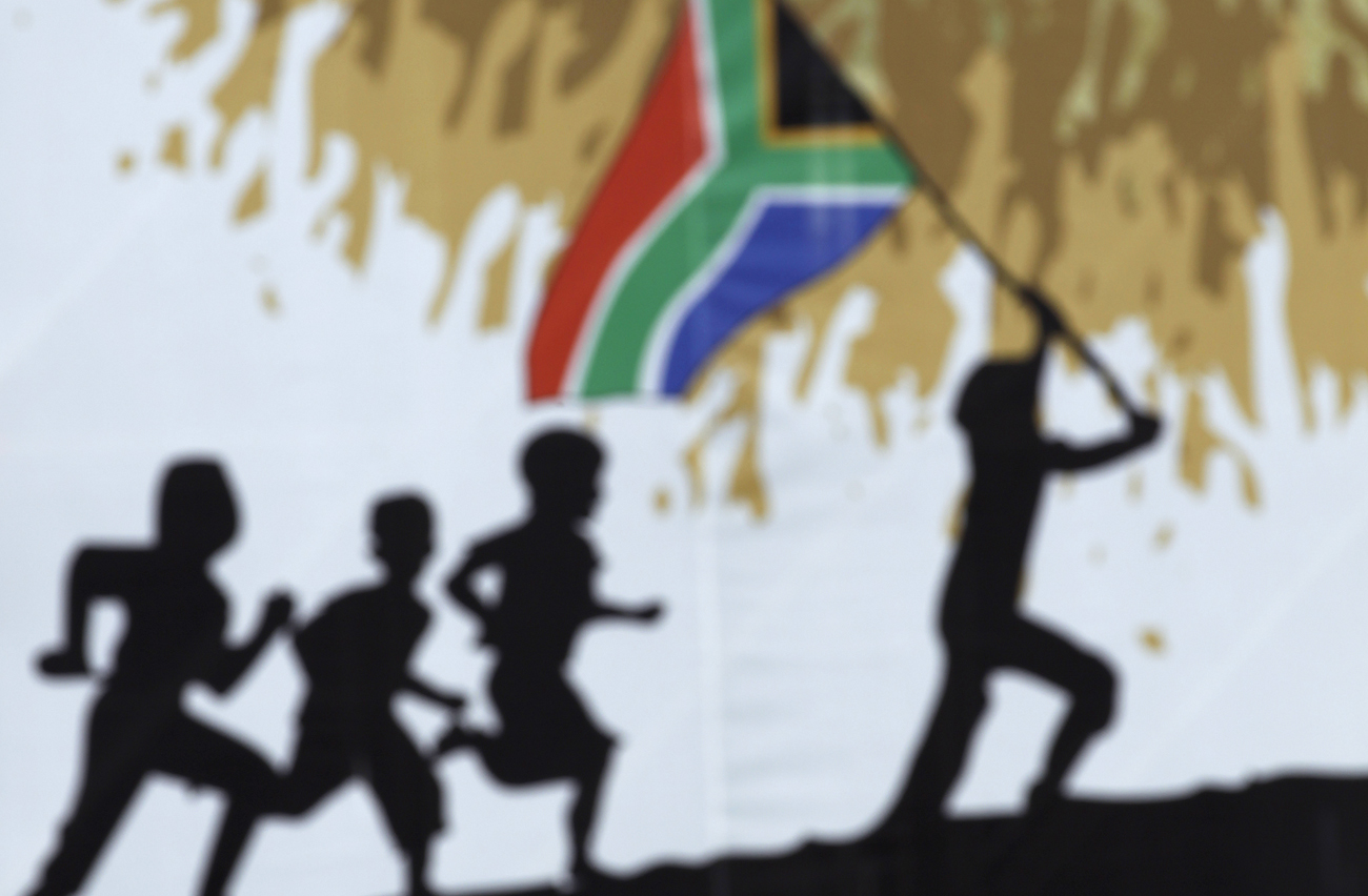 A young boy looks on during the Freedom Day celebrations in Pretoria