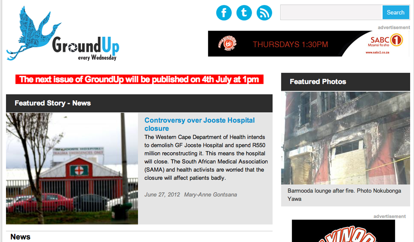 GroundUp: Taking stories from the streets to the sheets