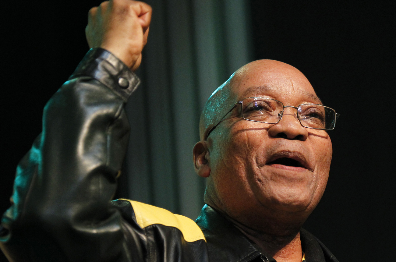 President Jacob Zuma delivers his closing address at the National General Council of his ruling African National Congress