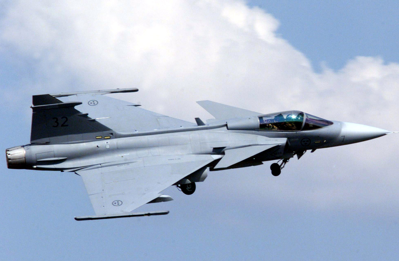 FILE PHOTO OF SAAB GRIPEN MULTI TASK FIGHTER PLANE.