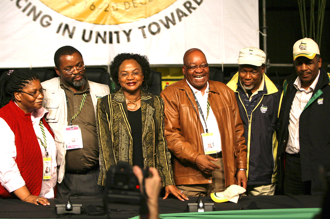 The newly elected top six-members of the ANC pose in Polokwane