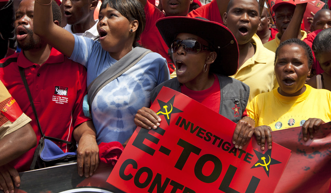 Striking members of COSATU march through the Durban city centre