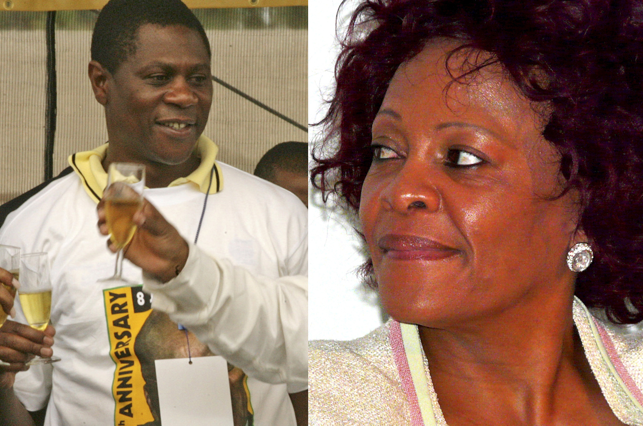 Winnie Madikizela Mandela and Jacob Zuma toast as Paul Mashatile looks on during the ANC 96th Anniversary in Atteridgeville