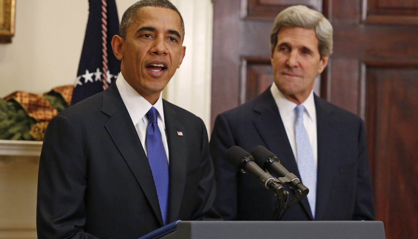 U.S. President Barack Obama announces the nomination of Senator Kerry as Secretary of State at the White House in Washington