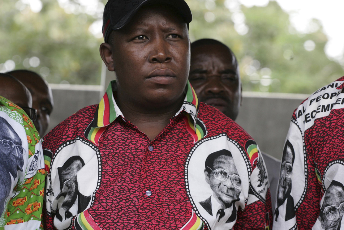 ANC Youth League President Malema attends a ZANU PF rally in Harare