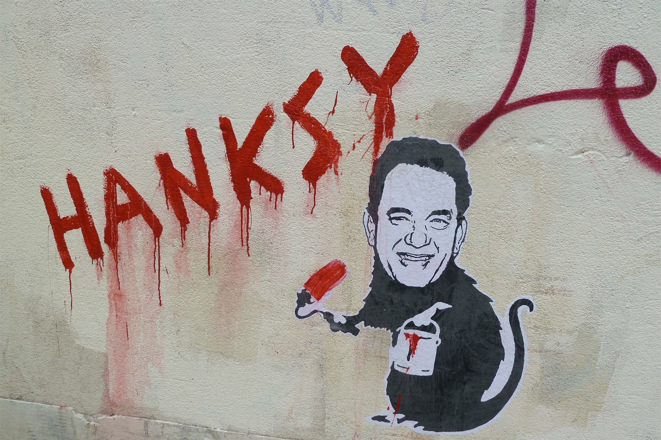 Never mind Banksy, he-e-e-re's Hanksy