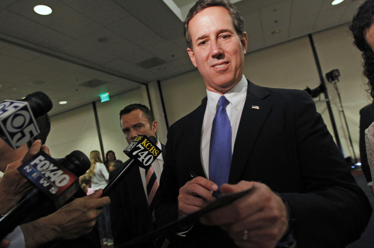 Santorum does Gettysburg because, well, he's broke