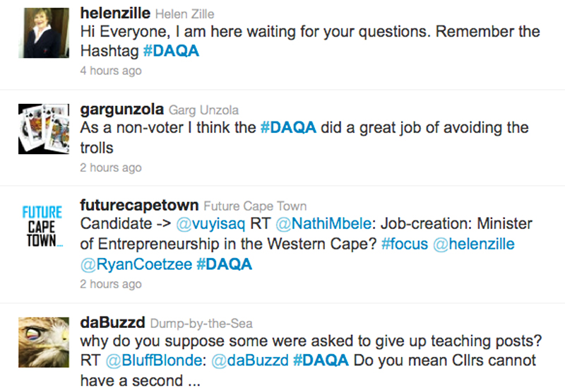 Power to the tweeple as DA hosts another Twitter Town Hall meeting