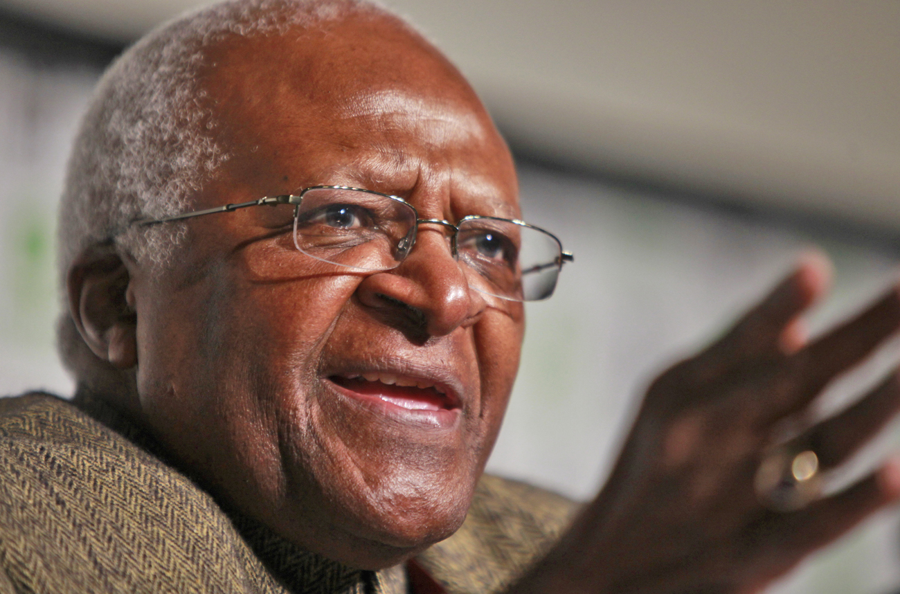 File photo of Archbishop Tutu of South Africa speaking during the Copenhagen Climate Change Conference 2009 in Copenhagen