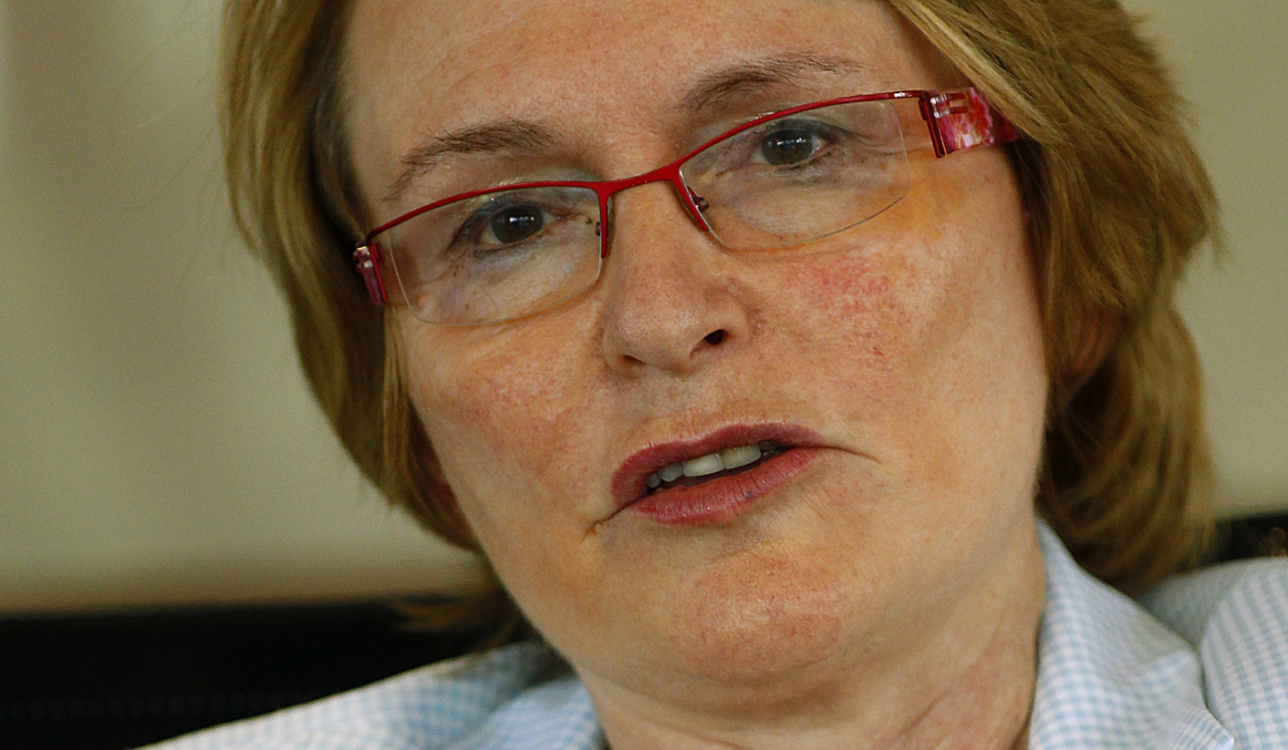 Democratic Alliance (DA) leader Helen Zille speaks during an interview with Reuters in Johannesburg