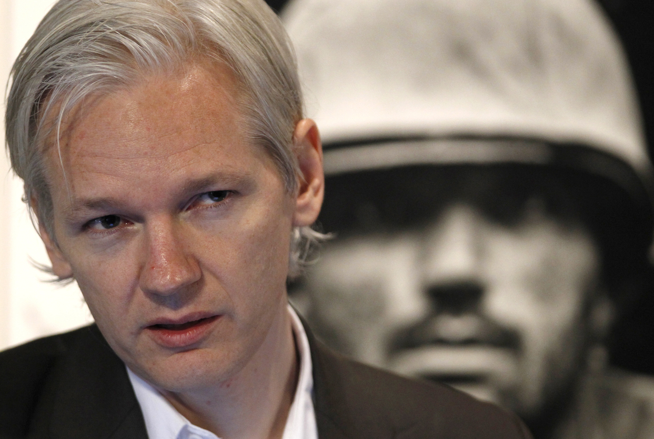 Wikileaks founder Julian Assange speaks a news conference at the Frontline Club in central London