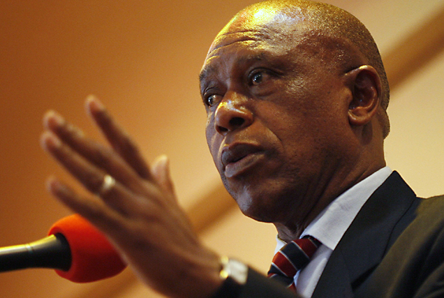 South African businessman Tokyo Sexwale addresses journalists in Cape Town