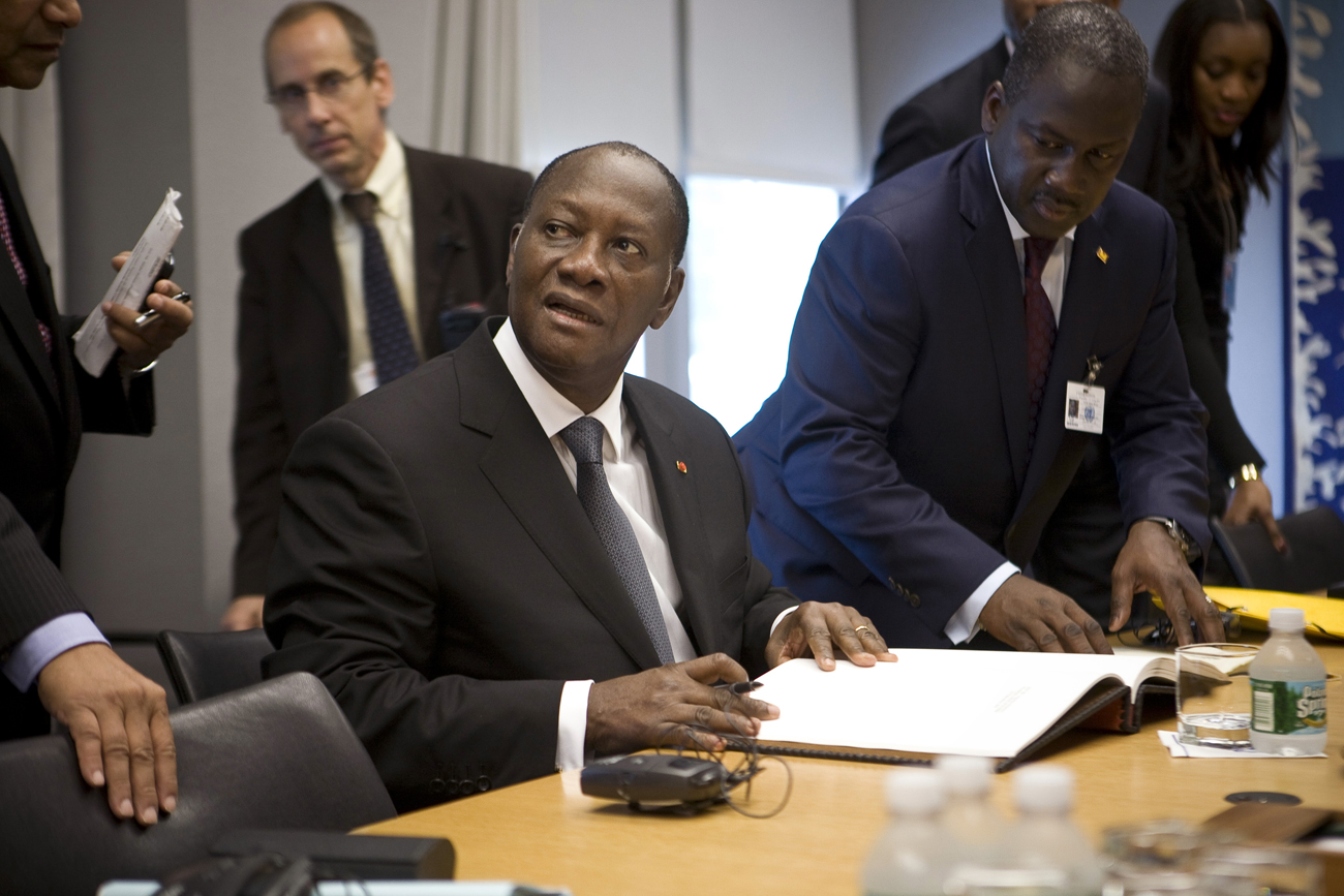 Ivory Coast President Ouattara attends the 66th United Nations General Assembly in New York