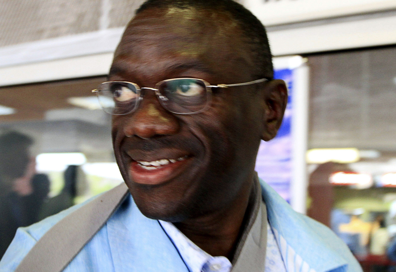 Leader of Uganda's FDC Besigye prepares to leave Jomo Kenyatta International Airport from Kenya's capital Nairobi back to Uganda