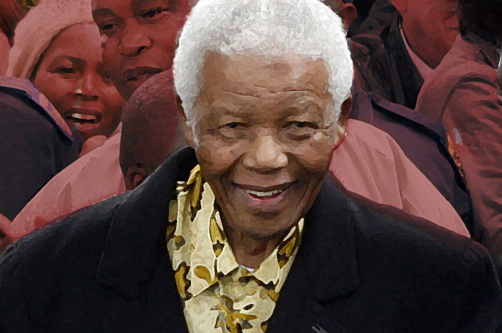 Former South African President Mandela leaves after casting his vote at a polling station in Houghton