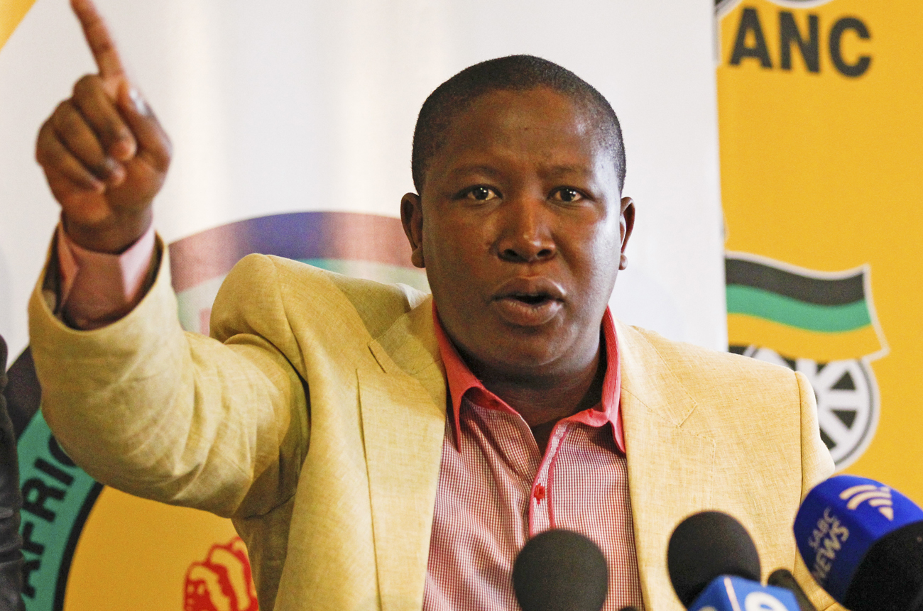 Julius Malema, leader of the ANCYL, speaks to the media at the ANC headquarters in Johannesburg