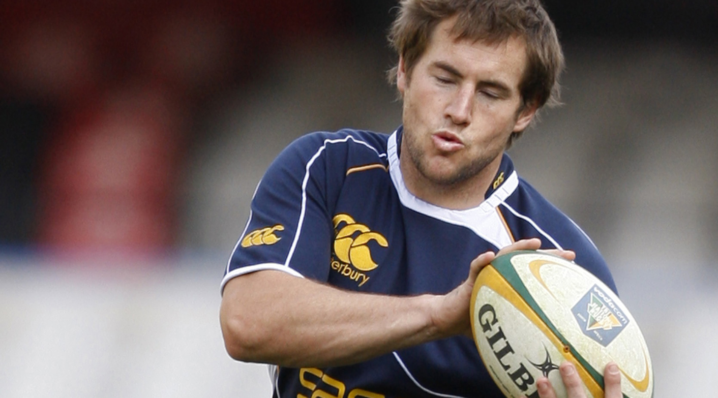 South Africa's Butch James takes the ball during training in Durban