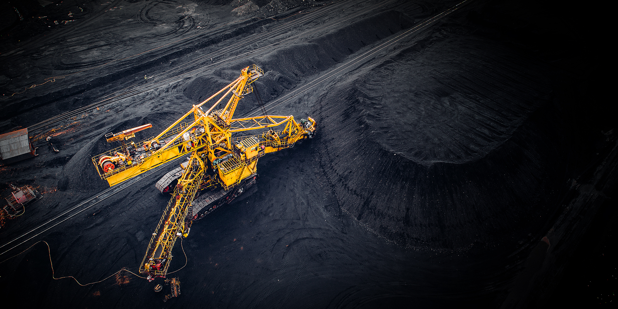 Coal mining at an open pit