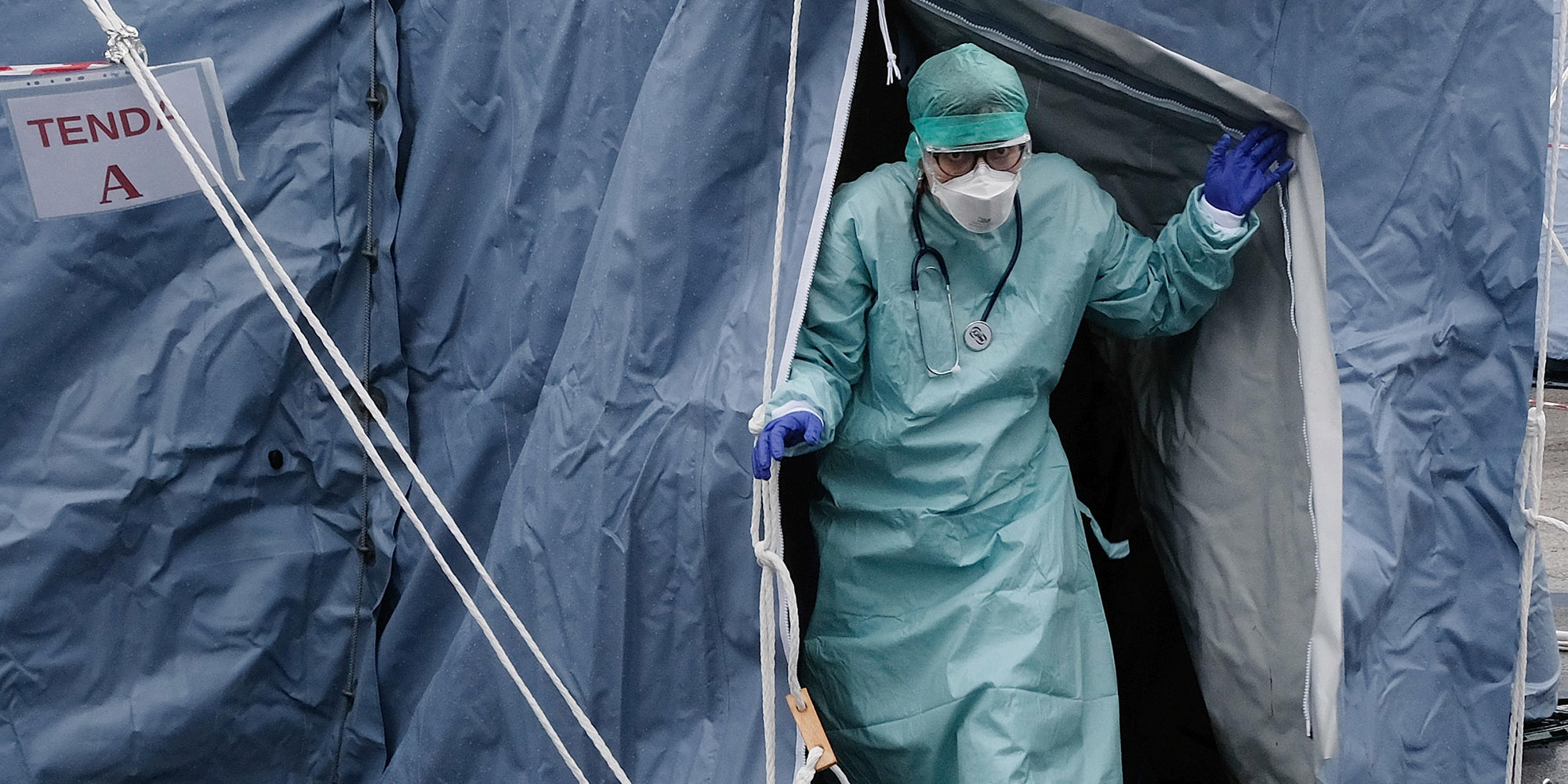 Coronavirus medical check points in Italy