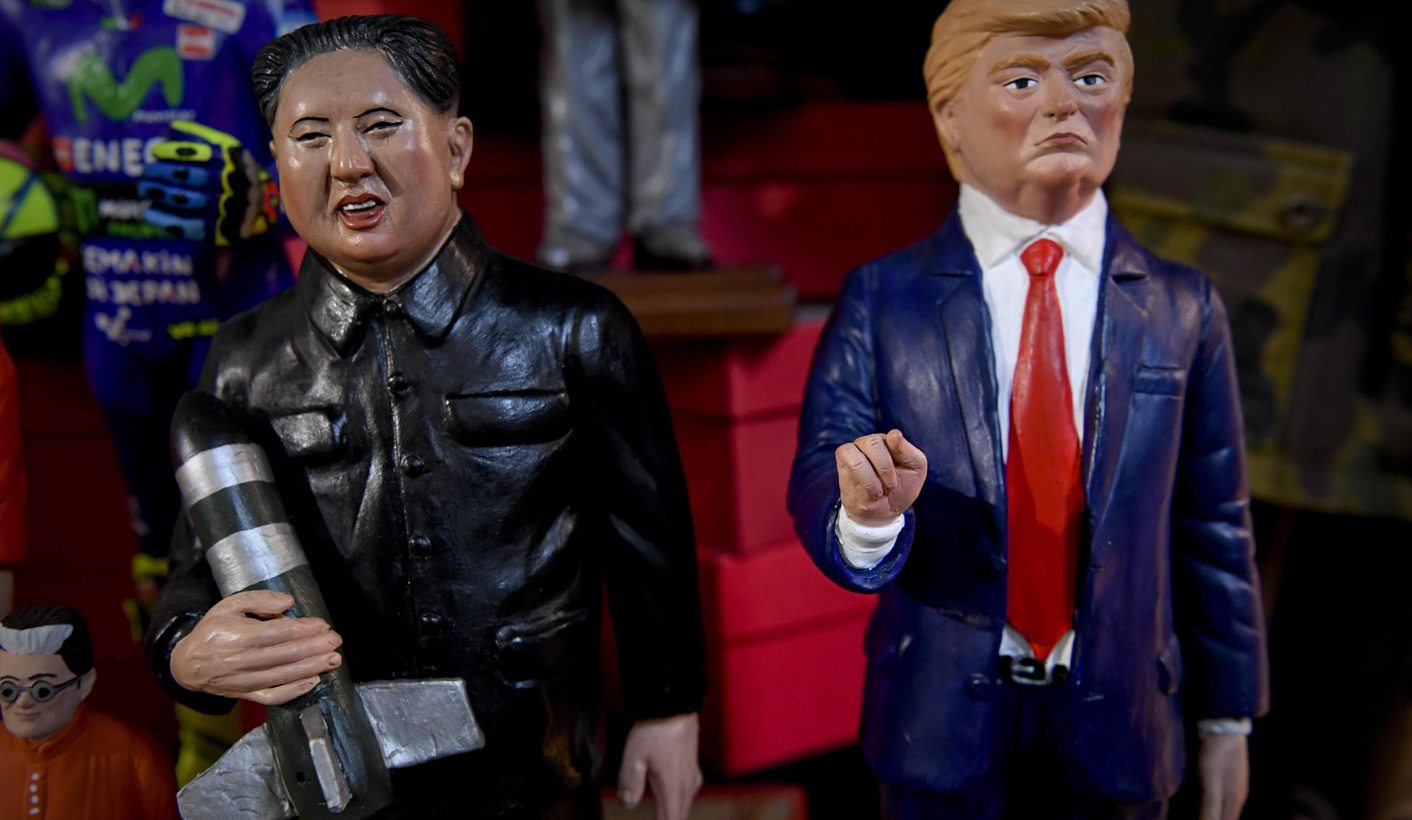 Figures of Donald Trump and Kim Jong-un in Neapolitan crib