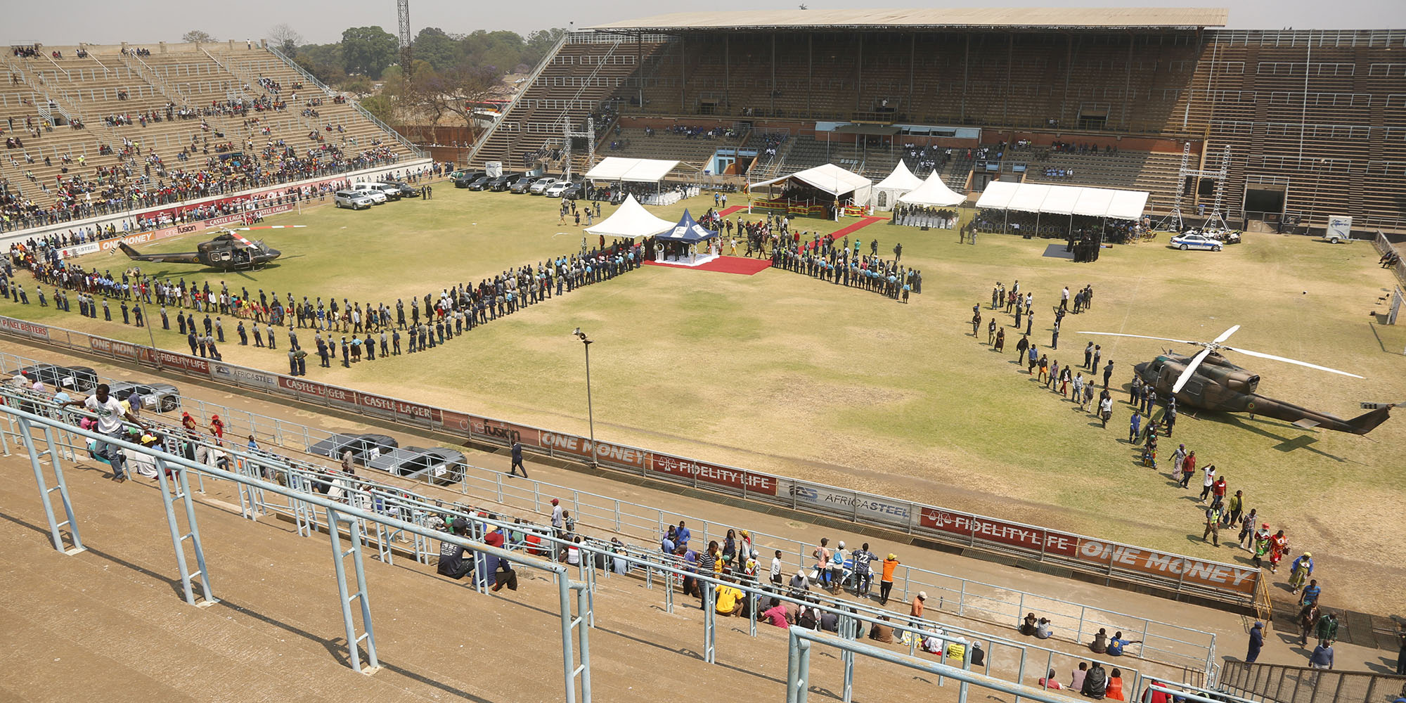 Empty seats and empty pockets mark Mugabe’s memorial farewell