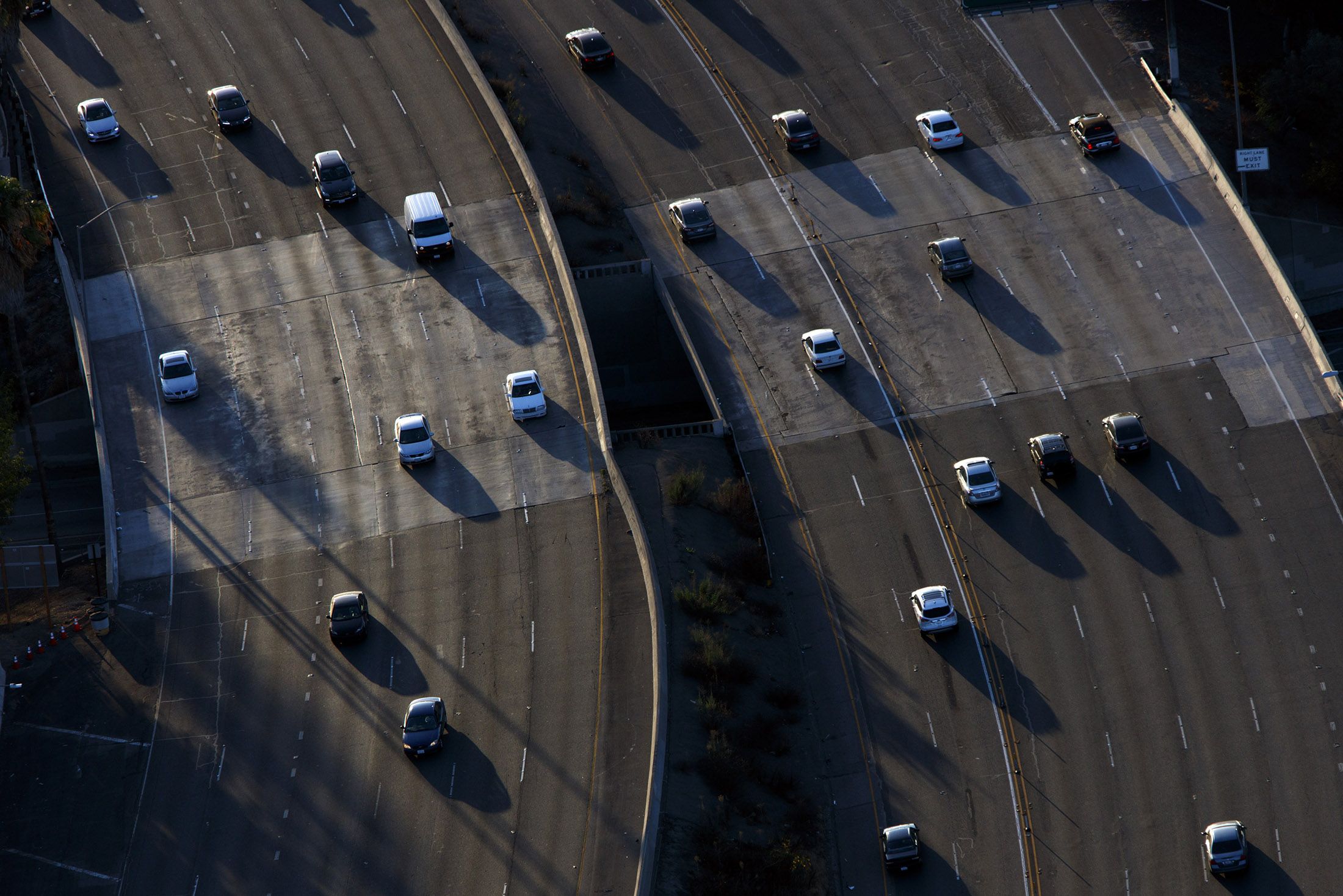 Aerial Views Of Rush Hour Traffic