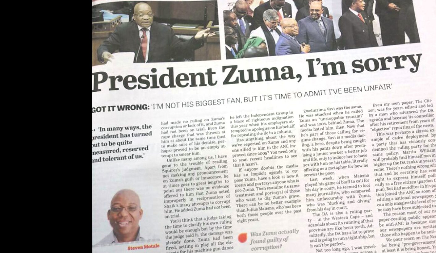 Art of apologia: Citizen editor's sorry letter to President Zuma