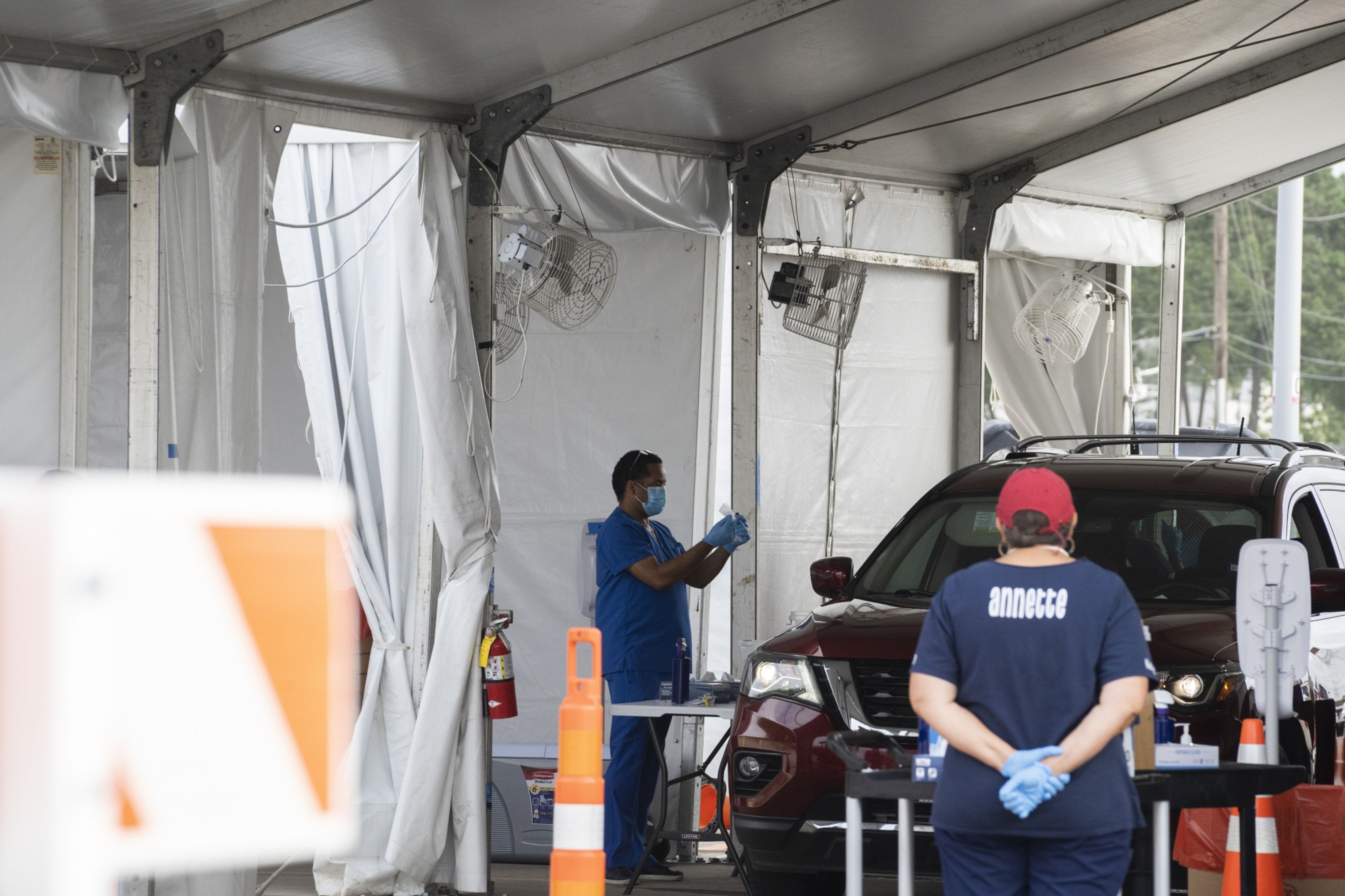 Harris County Covid-19 Testing Facility As Texas Cases Hit Record