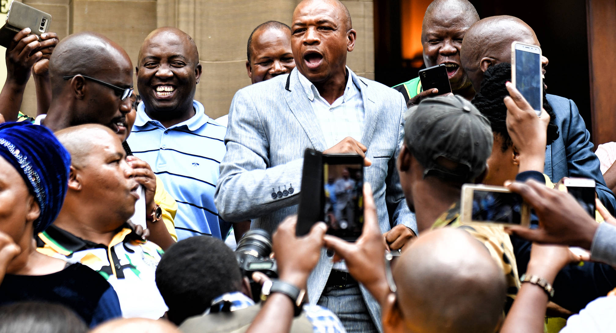 Supra Mahumapelo addressing his supporters.