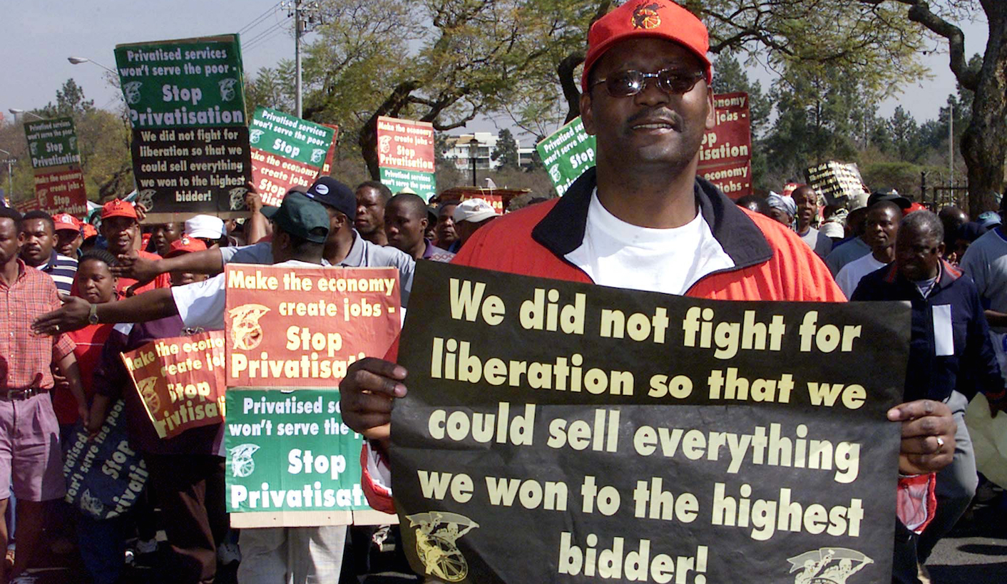 CONGRESS OF SOUTH AFRICA TRADE UNION LEADER VAVI LEADS MARCH IN
PRETORIA.