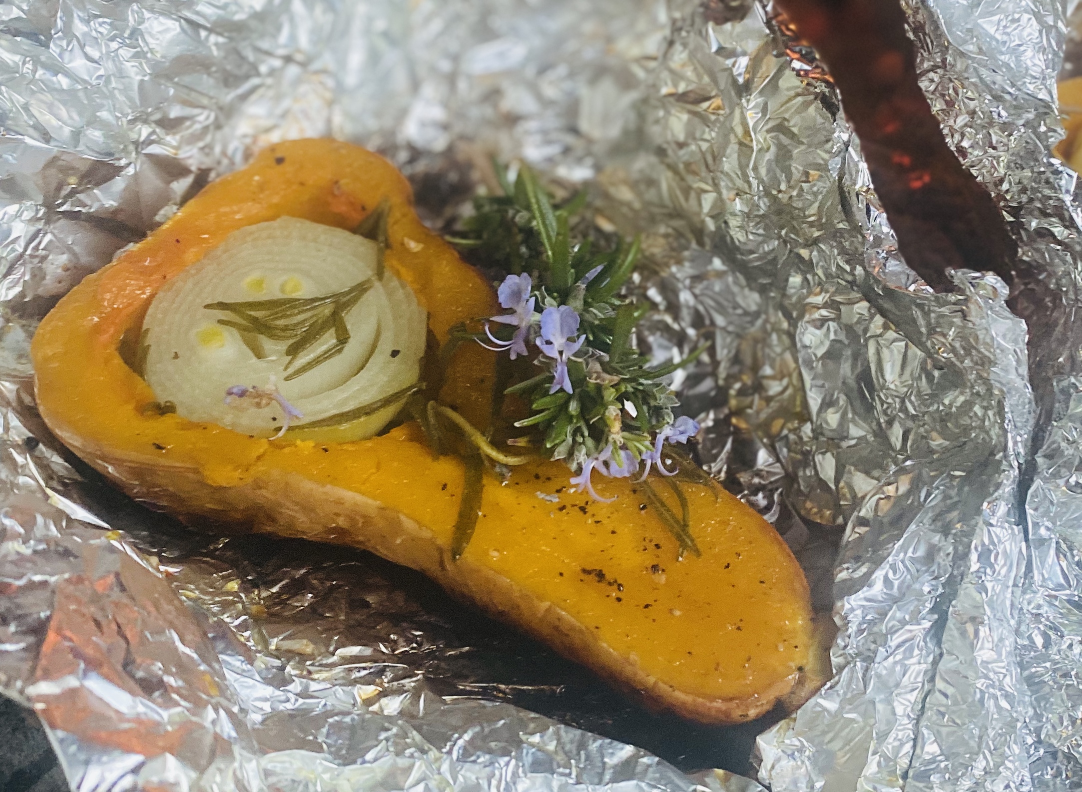 Lockdown Recipe of the Day: Onion-stuffed Butternut on the Coals