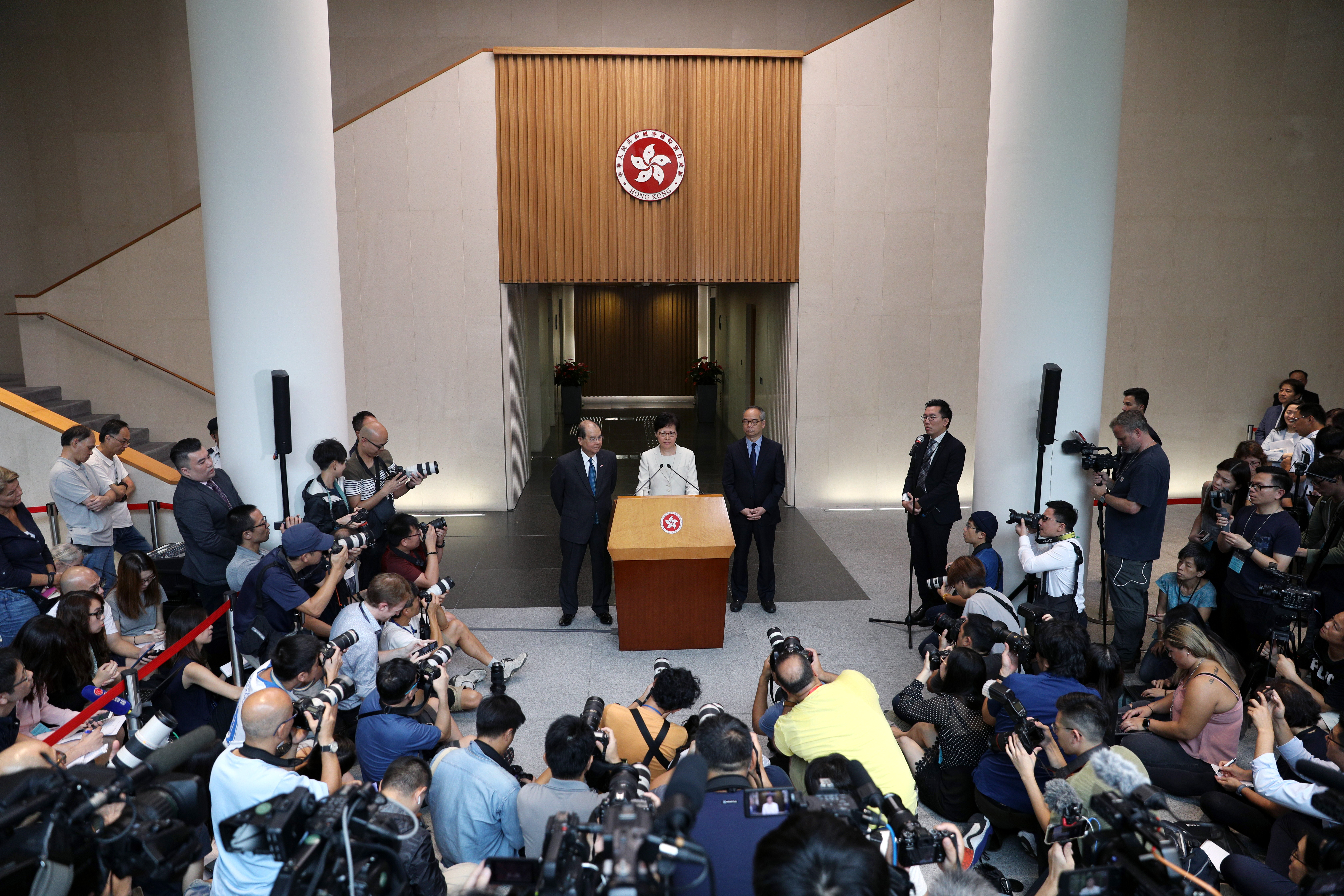 Chief Executive Carrie Lam press conference in Hong Kong