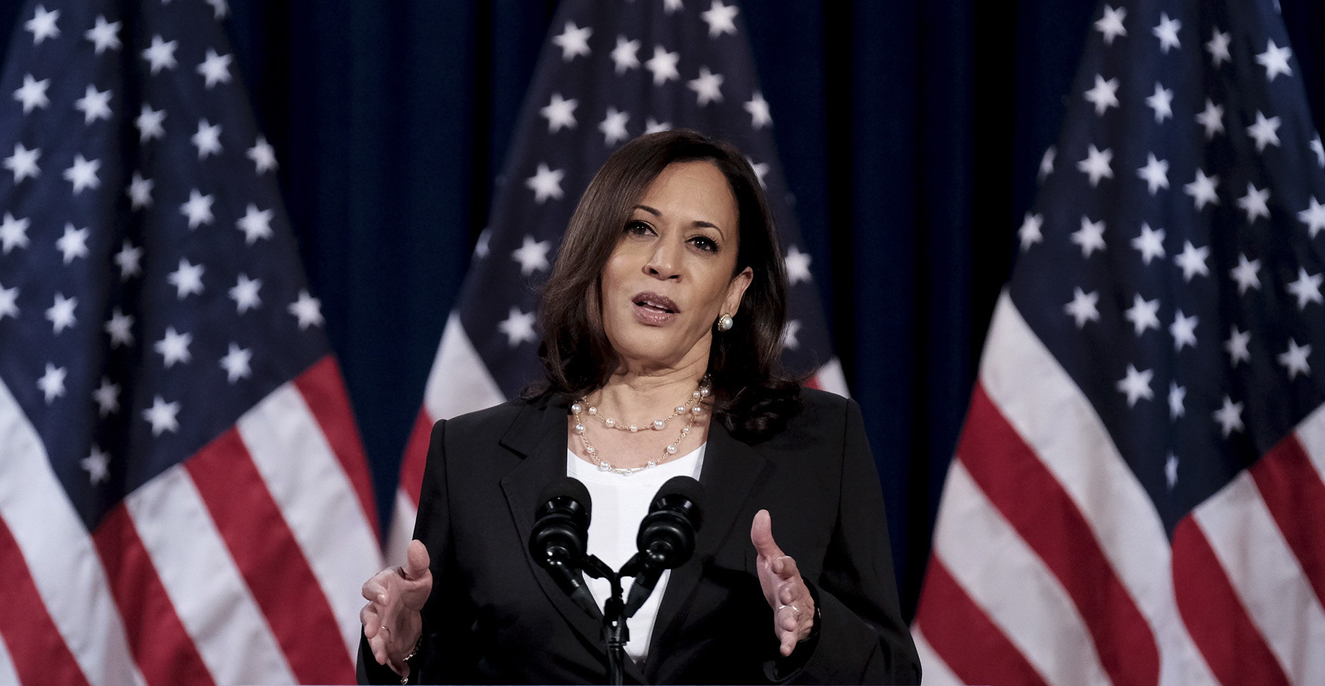 Vice Presidential Candidate Kamala Harris Delivers Remarks In Washington DC