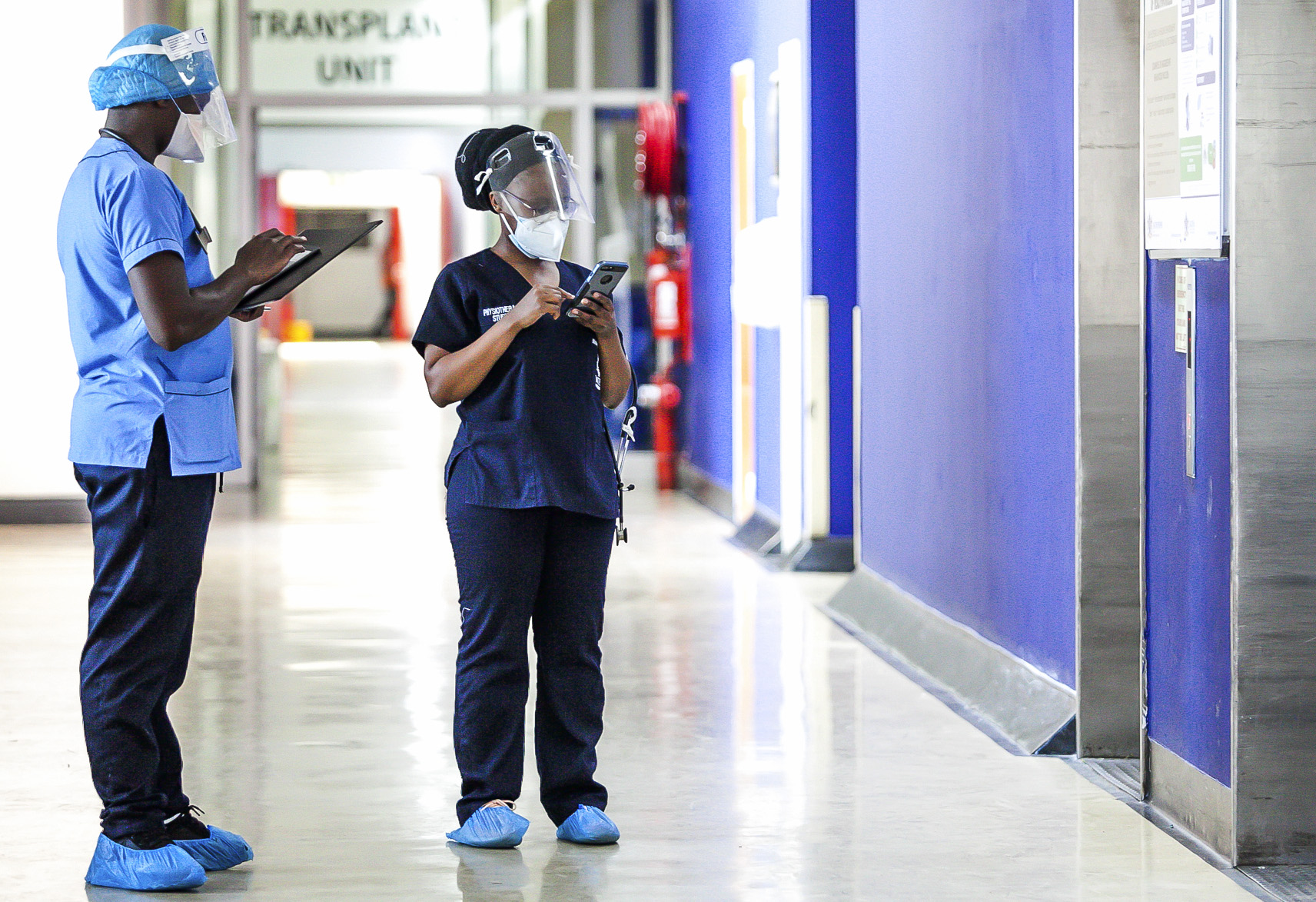 A general view of healthcare workers at Charlotte Maxeke Johannesburg Academic Hospital