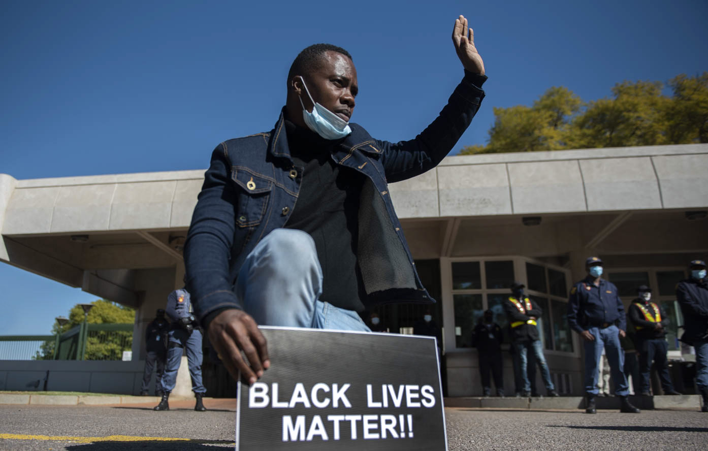 Members of ANCYL march from the Union Buildings to the US Embassy against police brutality in South Africa