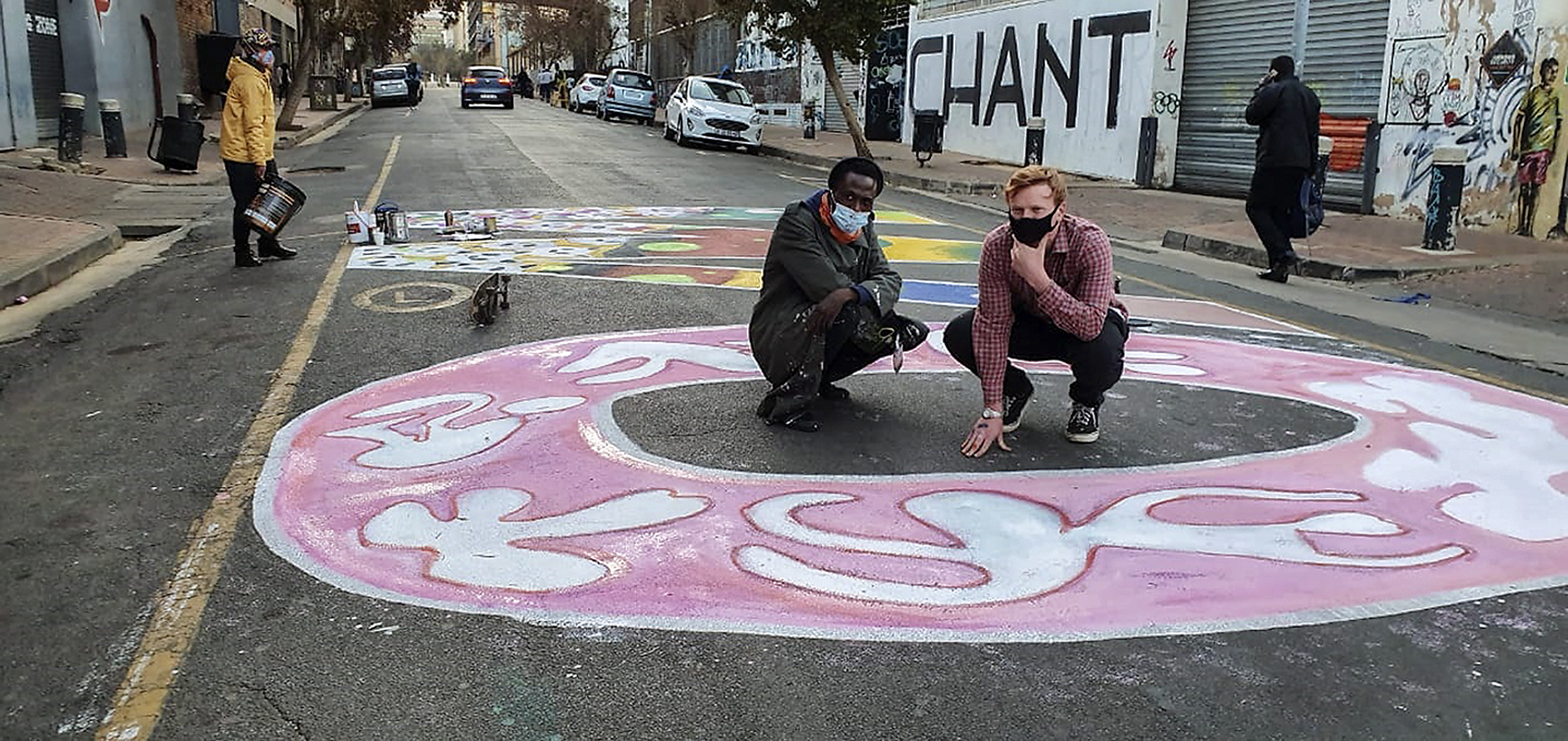 Artists, activists and athletes have fun in downtown Joburg to increase awareness of women’s issues