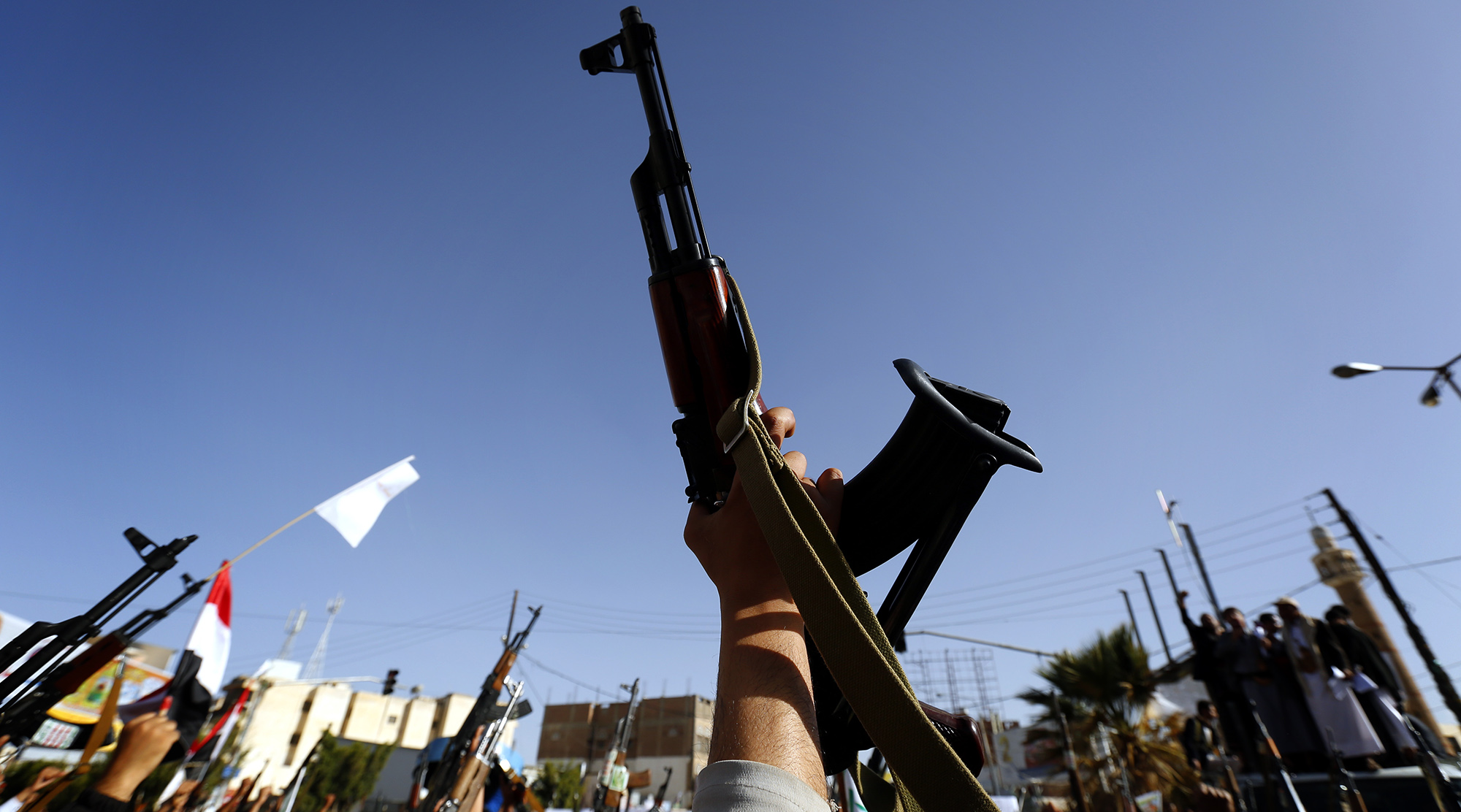 Houthi supporters demonstrate against recent UNSC sanctions