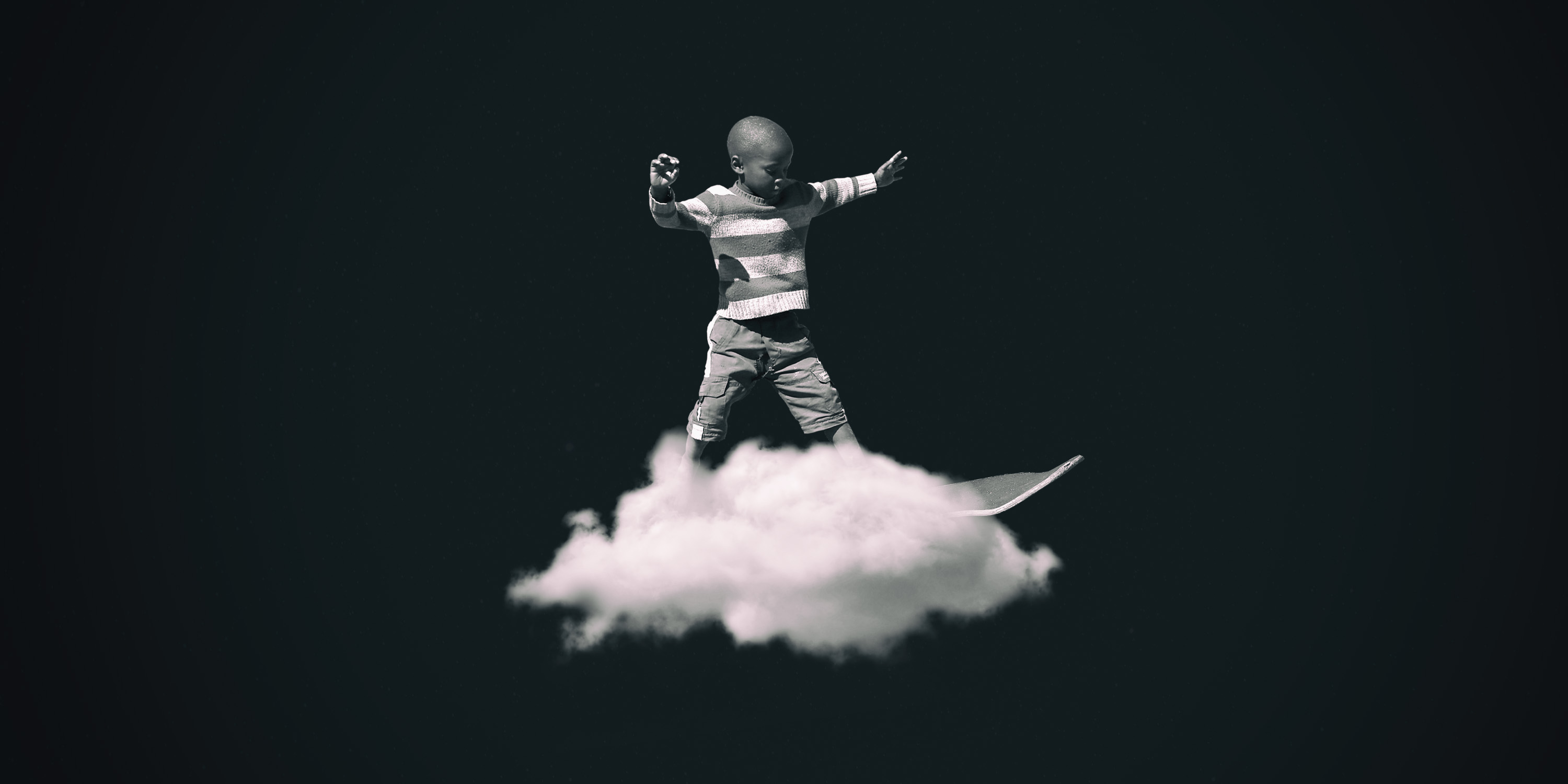 A South African boy playing with a broken skateboard(Photo: EPA/NIC BOTHMA)