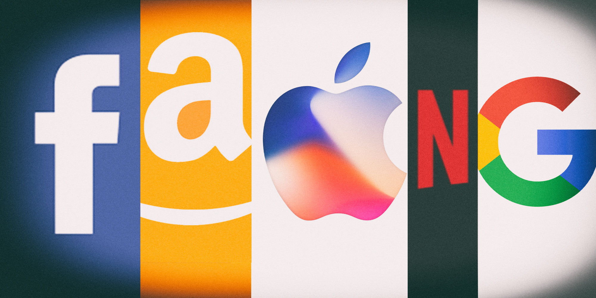 Company logos: Facebook, Amazon, Apple, Netflix, Google