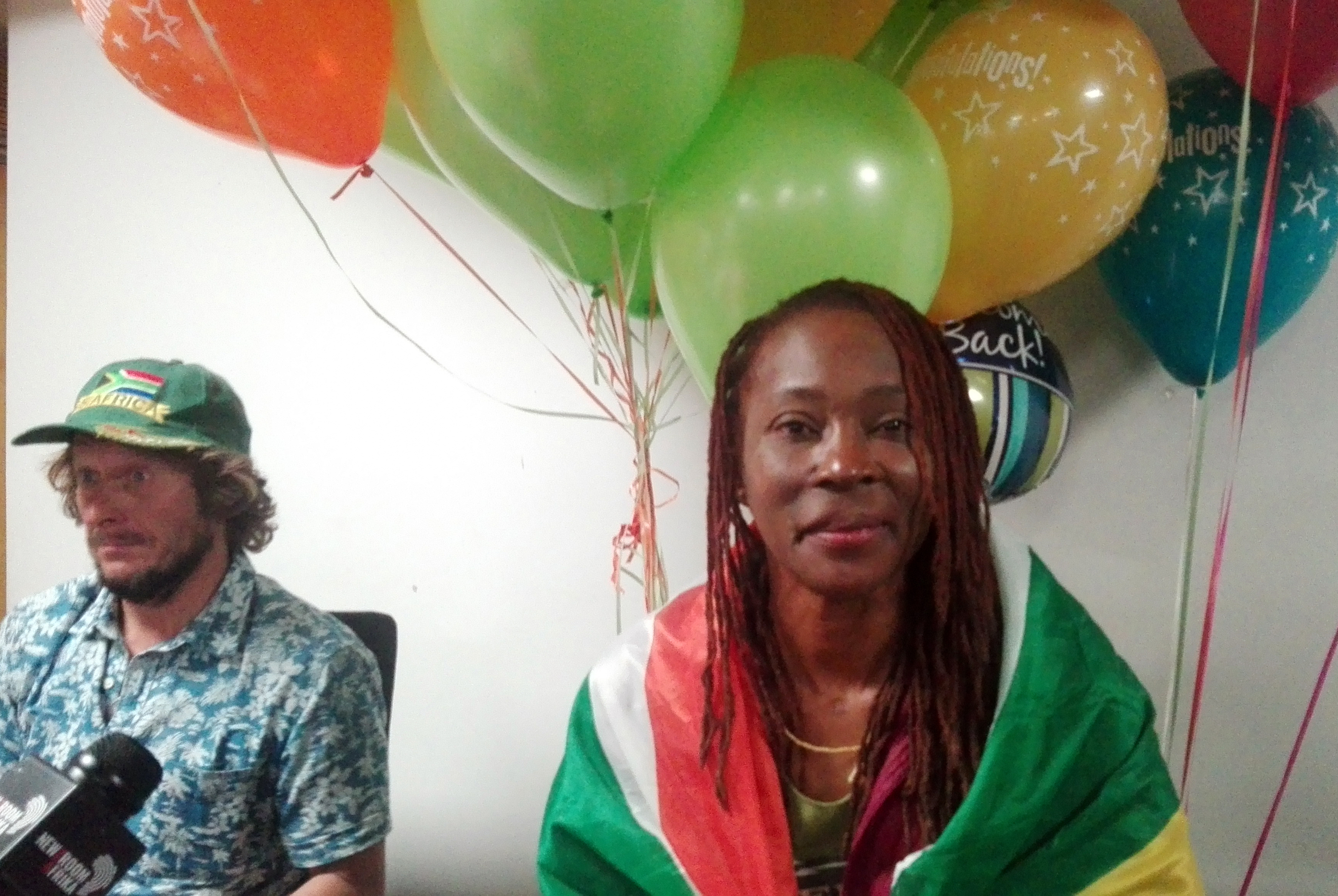 After making history, mountaineer Saray Khumalo receives a raucous welcome back home