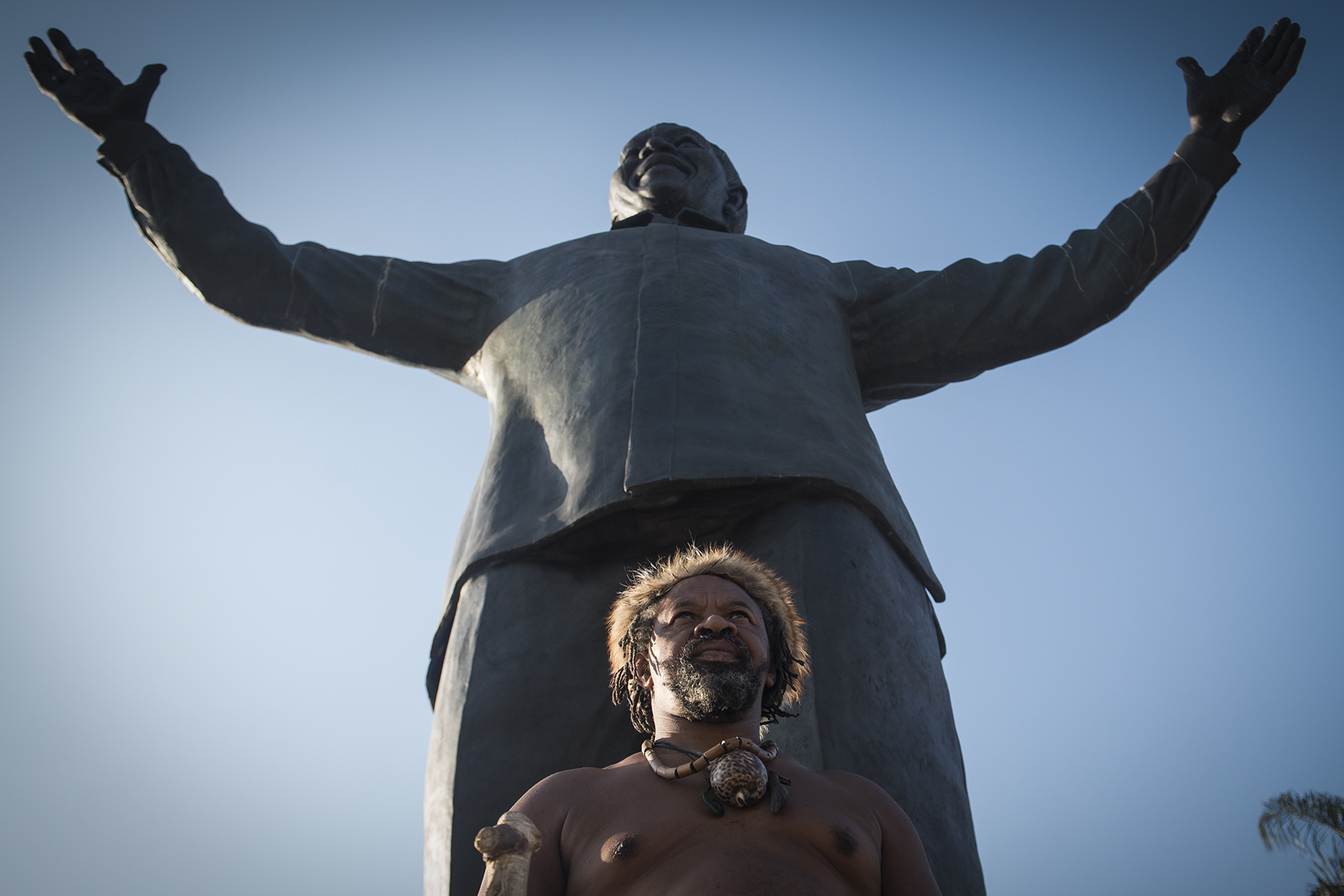Khoisan protesters outside Union Buildings hunt pigeons to stay alive
