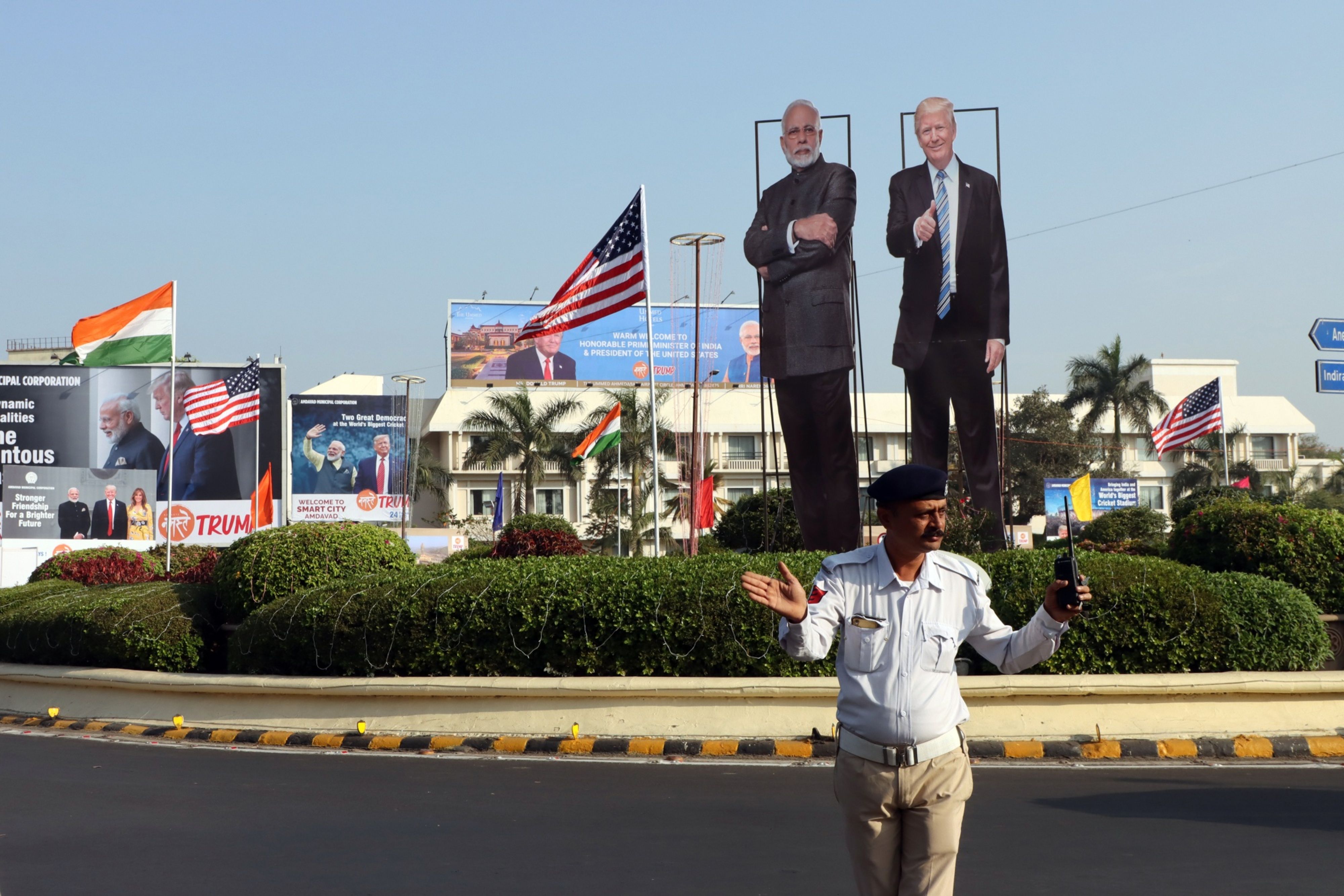 Trump and Modi Focus on Big Crowds and Sidestepping Differences