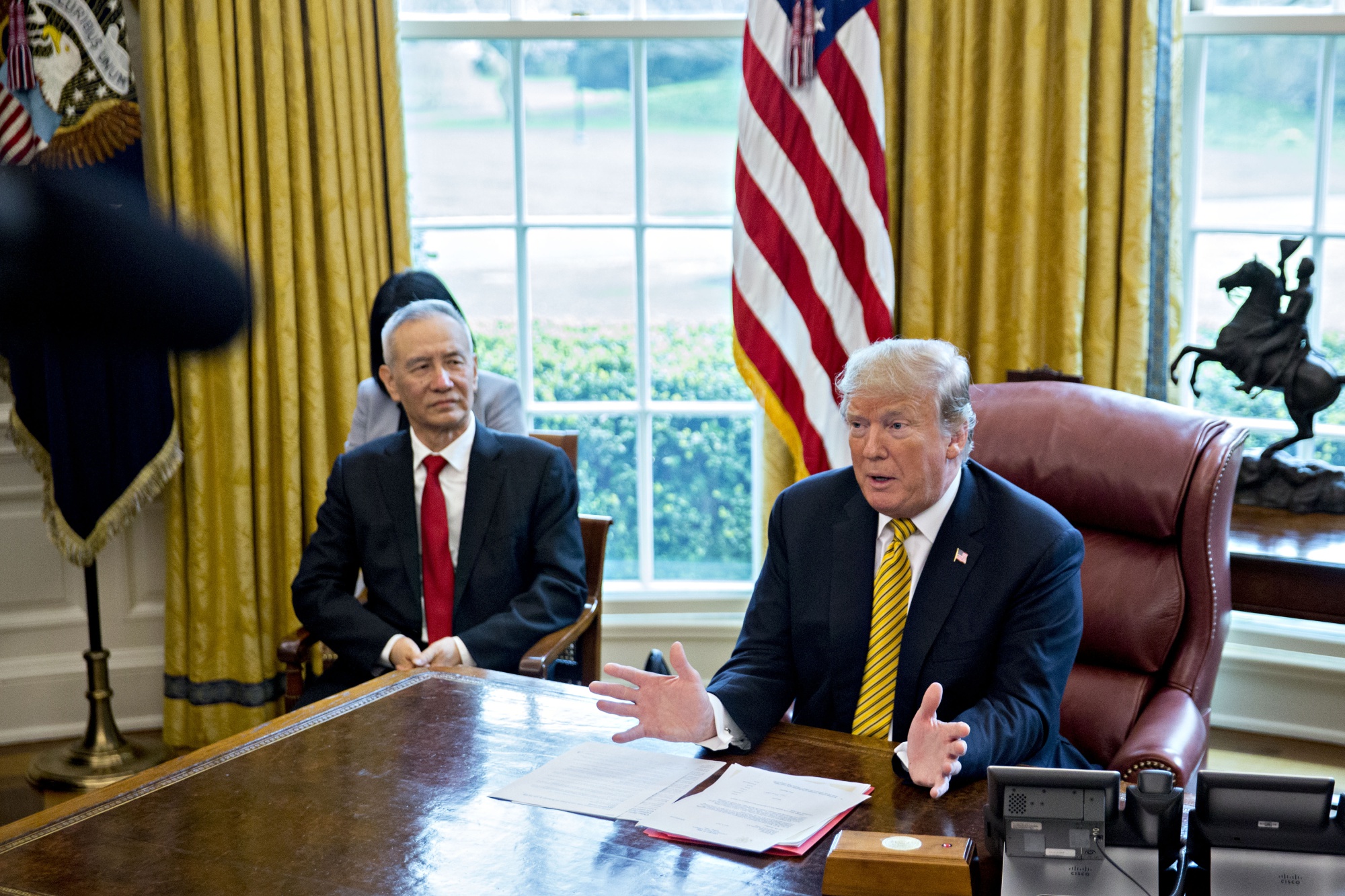 President Trump Meets Chinese Vice Premiere Liu He At White House