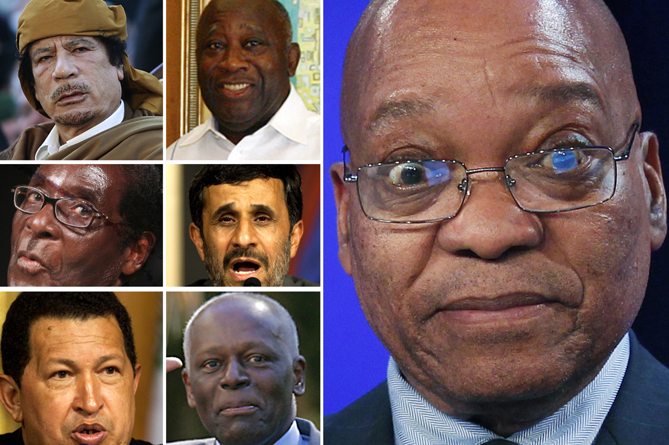 South African President Zuma attends a session at the World Economic Forum in Davos