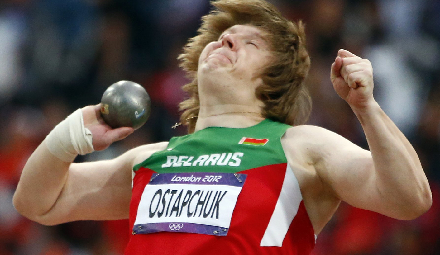 Belarus' Nadzeya Ostapchuk competes in the women's shot put final at London 2012 Olympic Games