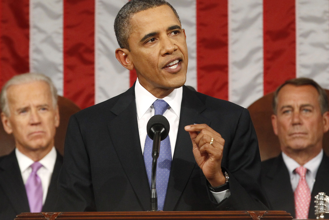 President Barack Obama addresses a joint session of the United States Congress on the subject of job creation on Capitol Hill in Washington