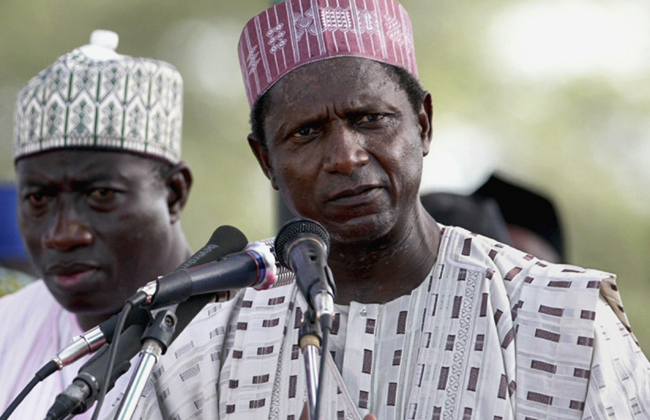 PDP presidential candidate and Governor of Katsina State Umaru Musa Yar Adua and running mate Governor Goodluck Jonathan addresses the people of Nassarawa State in Nigeria