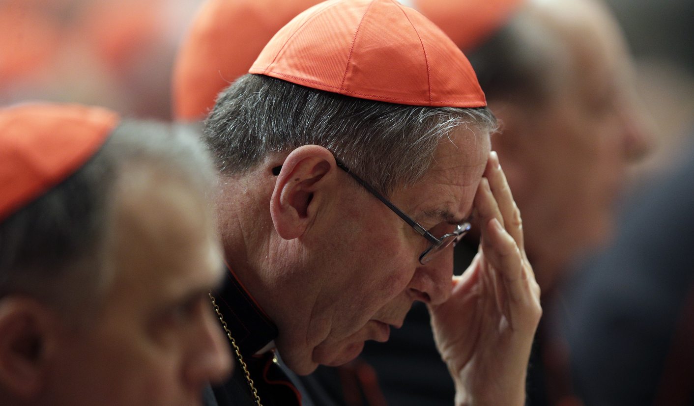 Cardinal Mahony of the U.S. attends a prayer at Saint Peter's Basilica in the Vatican